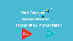 Türk Telekom Faturalı 10 GB internet Paketi