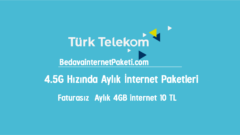 Türk Telekom Faturasız 4 GB internet Paketi 10 TL