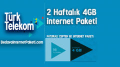 Türk Telekom 4.5G 2 Haftalık Ek 4 GB internet Paketi