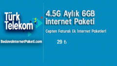 Türk Telekom 4.5G Aylık 6 GB internet Paketi