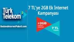 Türk Telekom 7 TL’ye 2 GB Ek internet Kampanyası