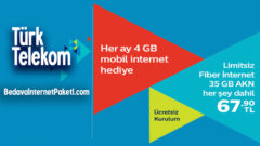 Türk Telekom Cebine Gelsin Her Ay 4 GB Bedava internet