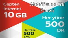 Mobilist 10 GB İnternet Paketi