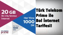 Prime Eksper 20 ile 3 Ay Bedava İnternet Türk Telekom da